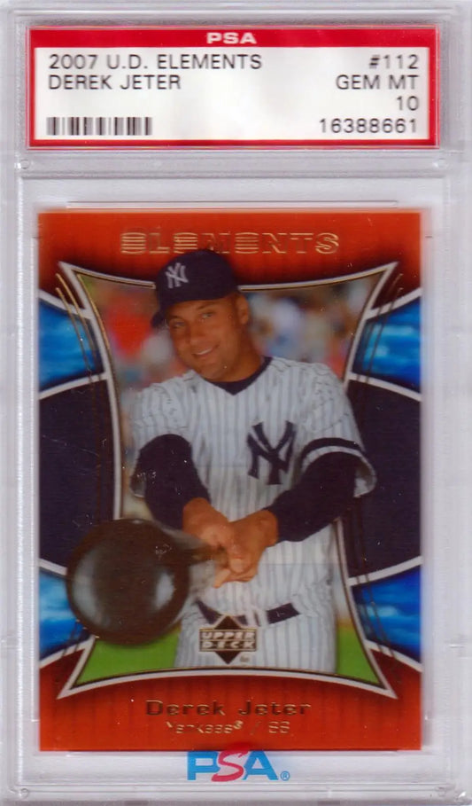 Derek Jeter baseball card from Upper Deck Elements PSA 10 GEM MINT Columbia Hobby
