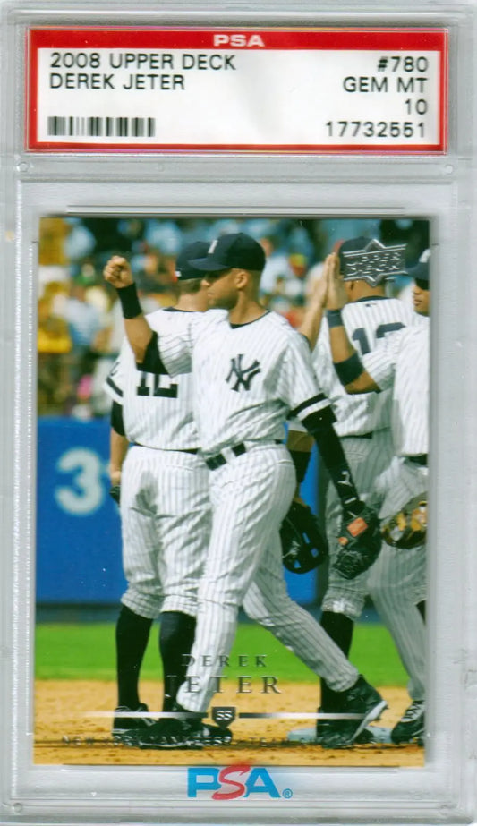 Derek Jeter baseball card from Upper Deck 2008 Columbia Hobby PSA 10 GEM MINT
