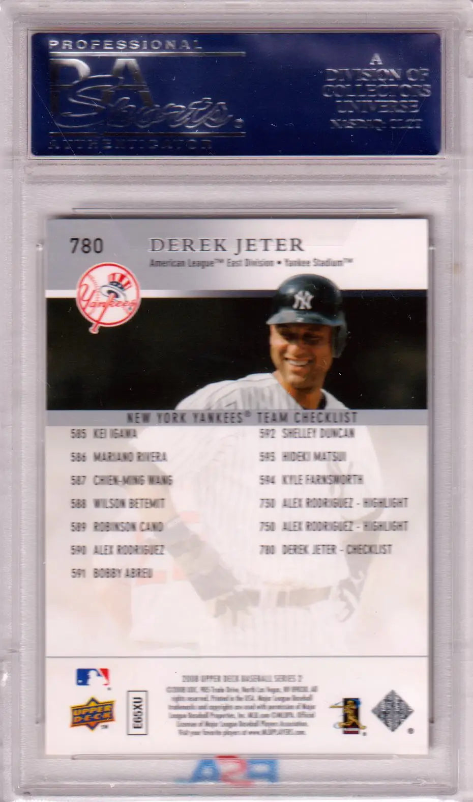 Derek Jeter 2008 Upper Deck baseball card PSA 10 GEM MINT from Columbia Hobby