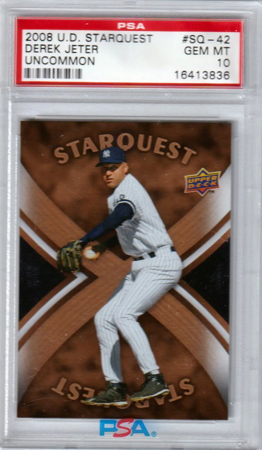 Graded Derek Jeter baseball card from Upper Deck Starquest series at Columbia Hobby