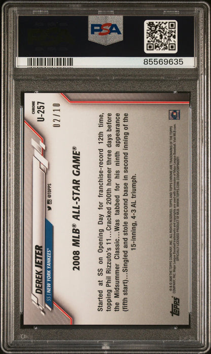 Graded Derek Jeter Topps Chrome Update Sapphire Purple baseball trading card PSA 10
