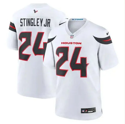 White Houston Texans jerseys featuring Stingley Jr 24 and Houston 24 for sale