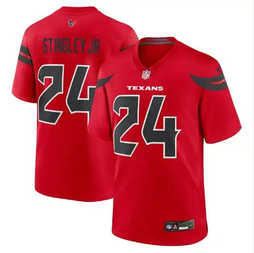 Red Houston Texans Derek Stingley Jr. Nike 2nd Alternate Game Jersey with black number 24