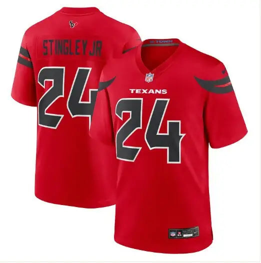 Red Houston Texans Derek Stingley Jr. Nike Game Jersey with number 24 back view