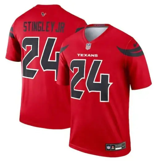 Red Houston Texans Derek Stingley Jr. Nike Legend Jersey featuring number 24