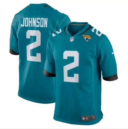 Jacksonville Jaguars Nike Team Game jersey featuring player Johnson in teal