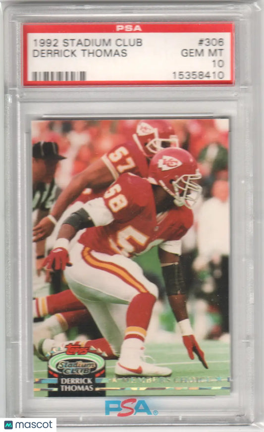 Columbia Hobby Derrick Thomas 1992 Topps Stadium Club football card GEM MT 10