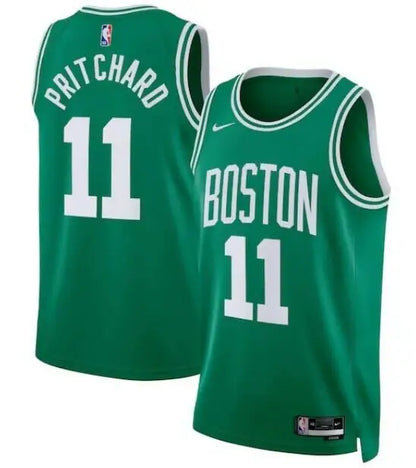 Green Boston Celtics Nike Swingman Jersey with Pritchard and 11 on back and Boston on front