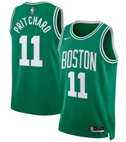 Green Boston Celtics Nike Swingman Jersey with Pritchard and 11 on back and Boston on front