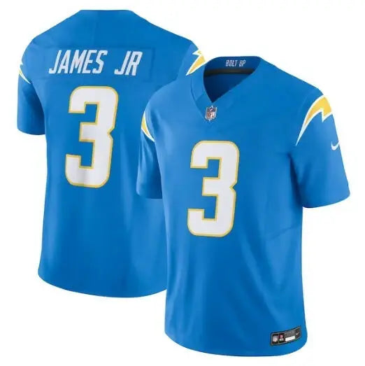 Powder blue Derwin James Jr Los Angeles Chargers Nike Vapor F.U.S.E. jersey with number 3