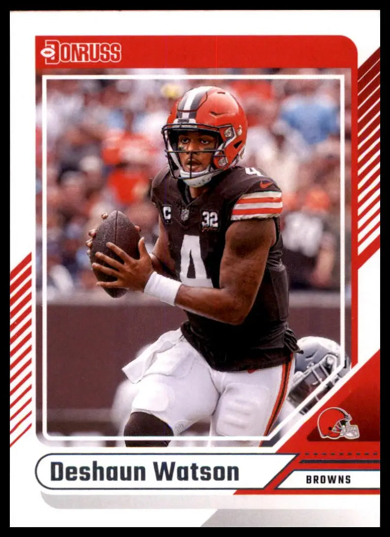 Deshaun Watson football card from 2024 Donruss series featuring Cleveland Browns player