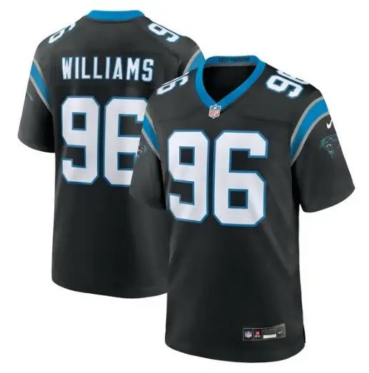 Black DeShawn Williams Carolina Panthers Nike Game Player Jersey with 96 on front and back