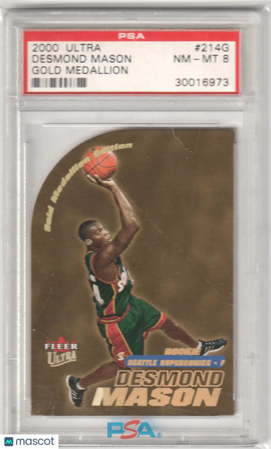 Graded Desmond Mason basketball card Columbia Hobby 214G Gold Medallion PSA 8 NM-MT