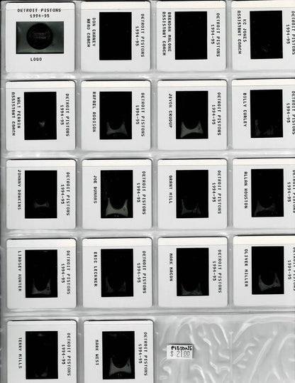 Detroit Pistons team set featuring Grant Hill in 1994-95 NBA film slide collection