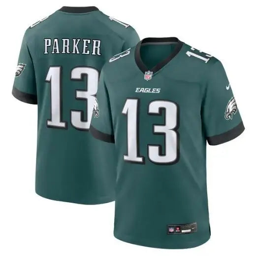 Green Philadelphia Eagles DeVante Parker Game Jersey with number 13 and PARKER on back