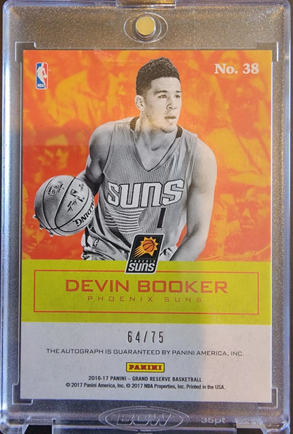 Basketball trading card of Devin Booker in Panini Grand Reserve Difference Makers 04/75