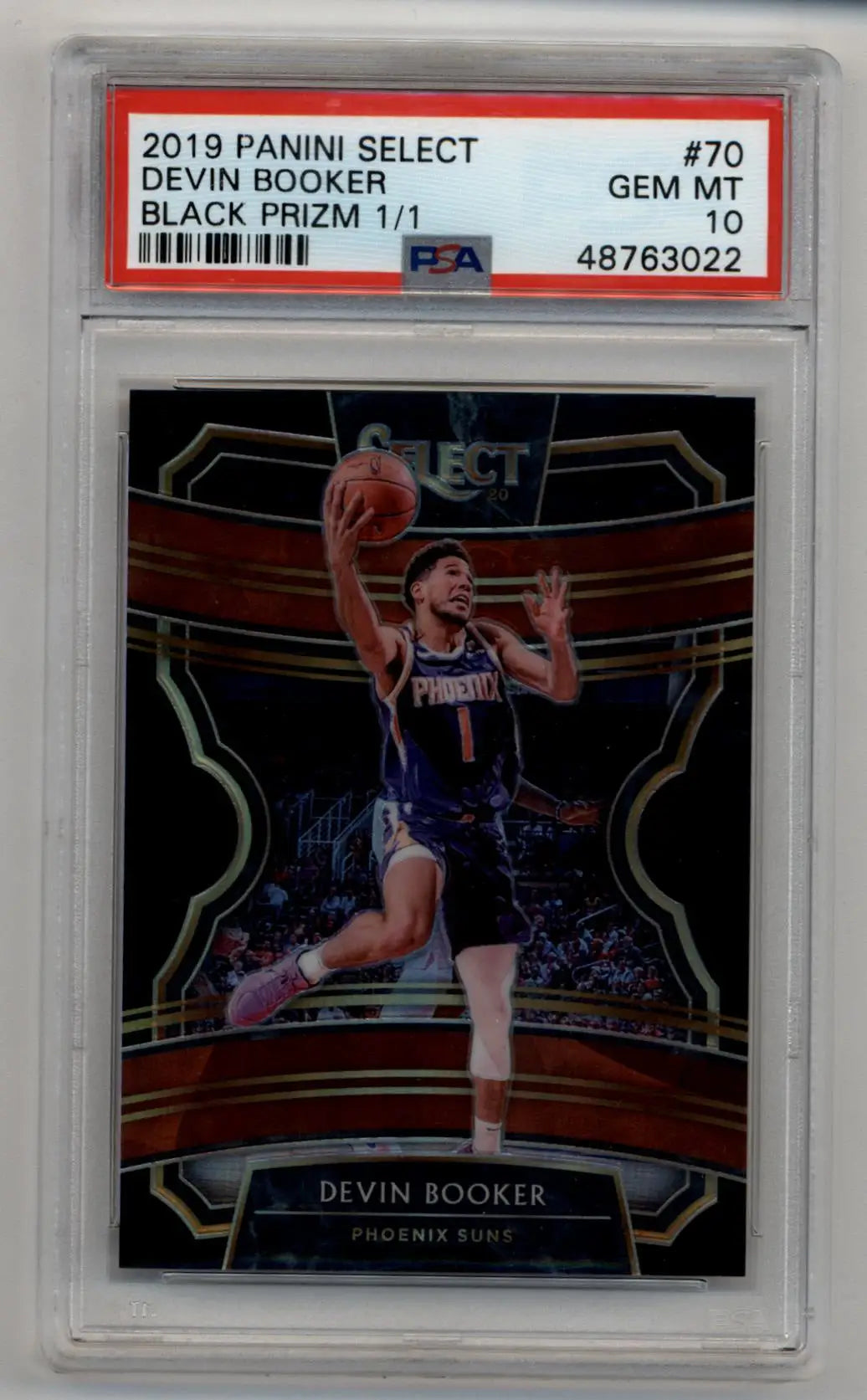 Graded Devin Booker 2019-20 Select Black Prizm #70 1/1 PSA 10 Gem Mint basketball card