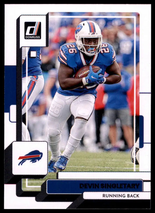 Devin Singletary football card from 2022 Donruss Buffalo Bills team collection