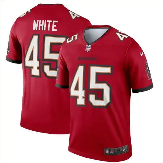 Red NFL jersey with number 45 and WHITE on the back, Devin White Tampa Bay Buccaneers Nike Alternate Legend Jersey
