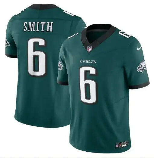 Green Philadelphia Eagles jersey with SMITH 6 on the back, Nike Alternate Vapor F.U.S.E