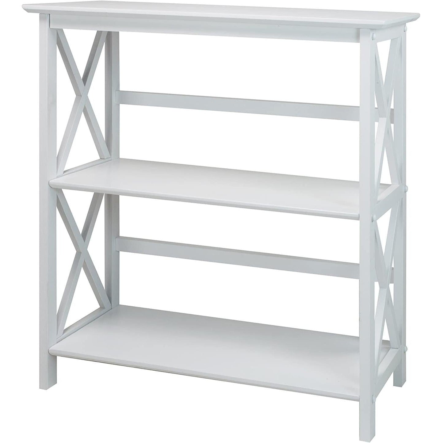 3-Shelf Montego Bookcase, White-0