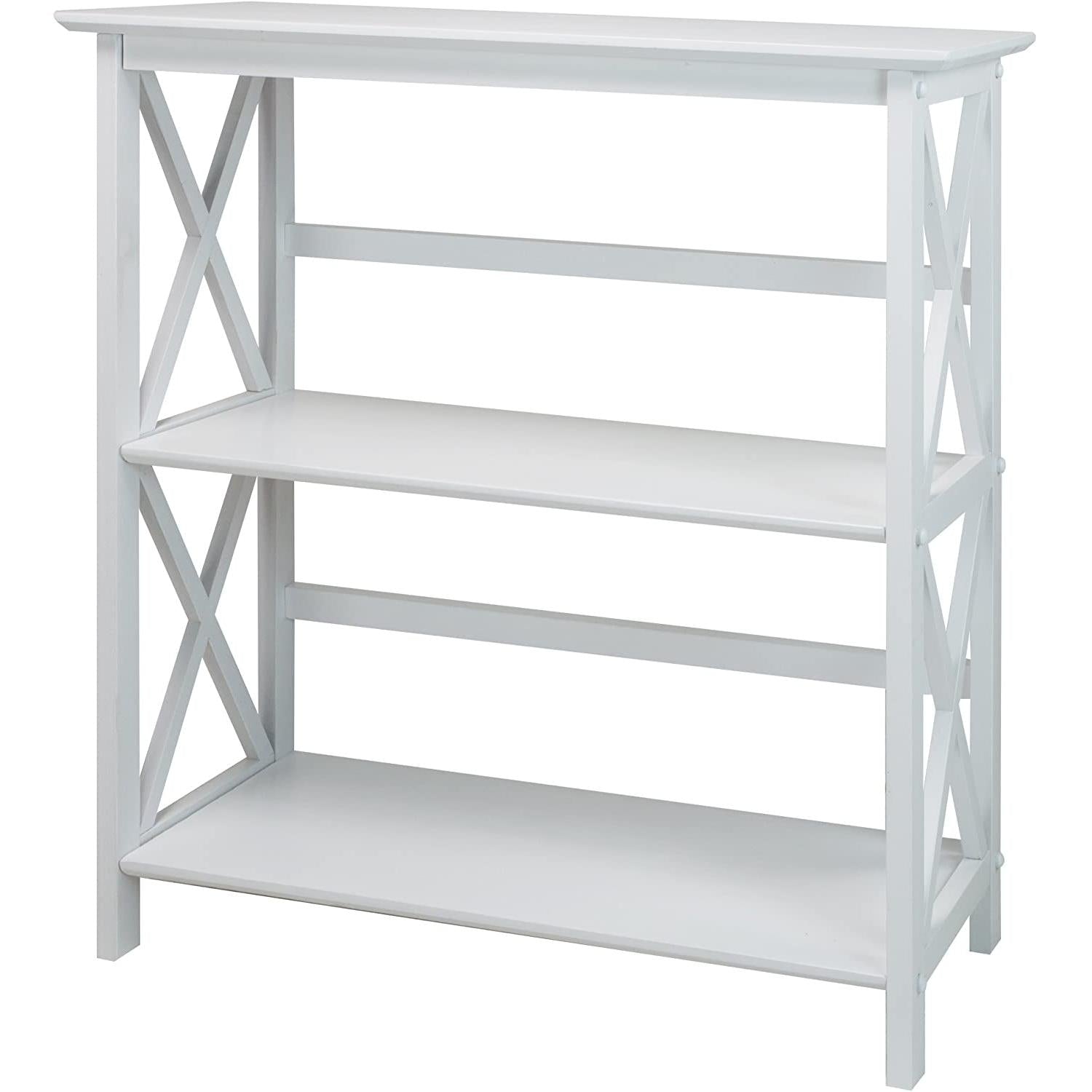 3-Shelf Montego Bookcase, White-0