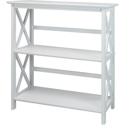 3-Shelf Montego Bookcase, White-0