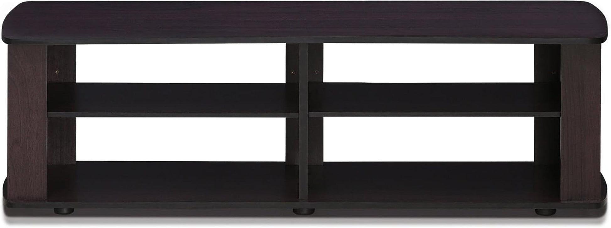 Nelly Entertainment Center TV Stand, Short 43.3"(W) X13.4(H) X13.1(D), Dark Walnut-3