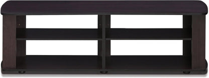 Nelly Entertainment Center TV Stand, Short 43.3"(W) X13.4(H) X13.1(D), Dark Walnut-3