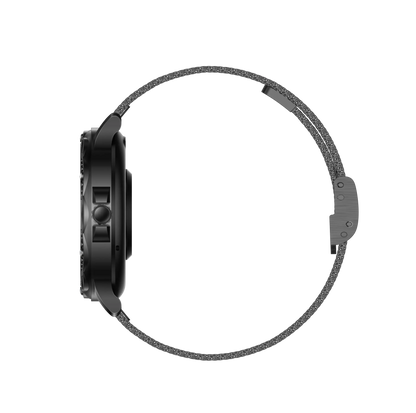 Dark-colored diamond smartwatch high quality with mesh band and buckle for business days