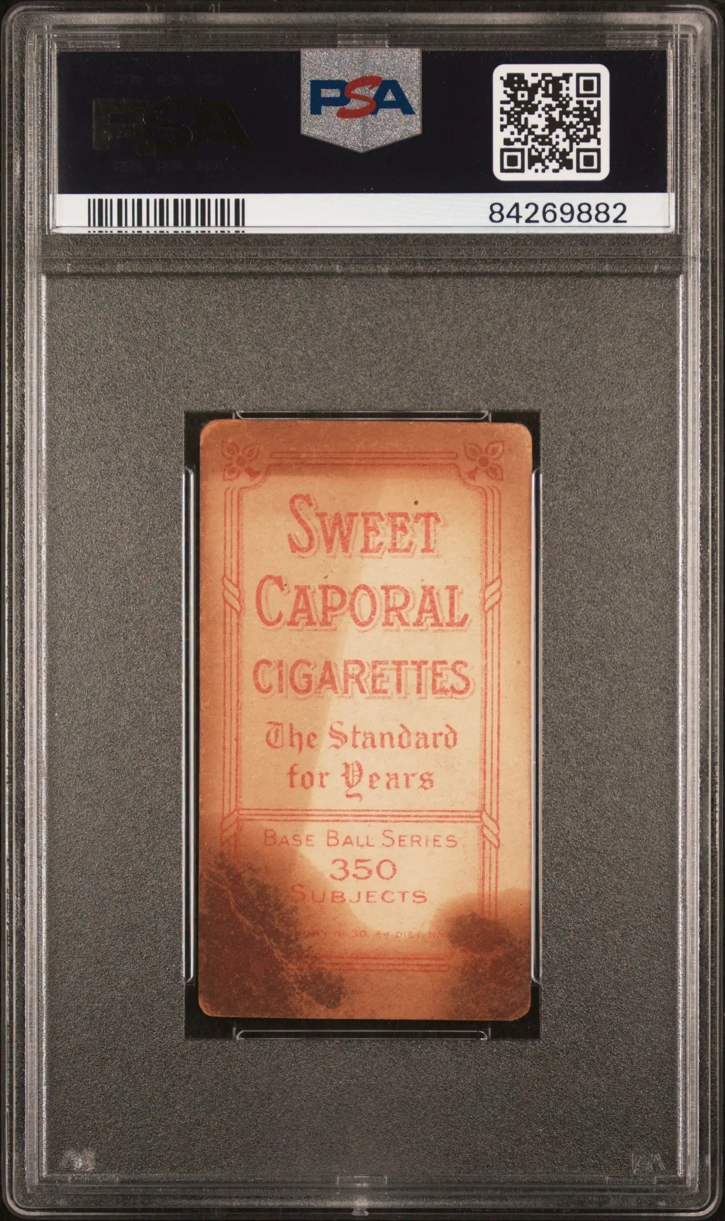 Vintage Dick Rudolph T206 Sweet Caporal 350/30 card in protective PSA holder