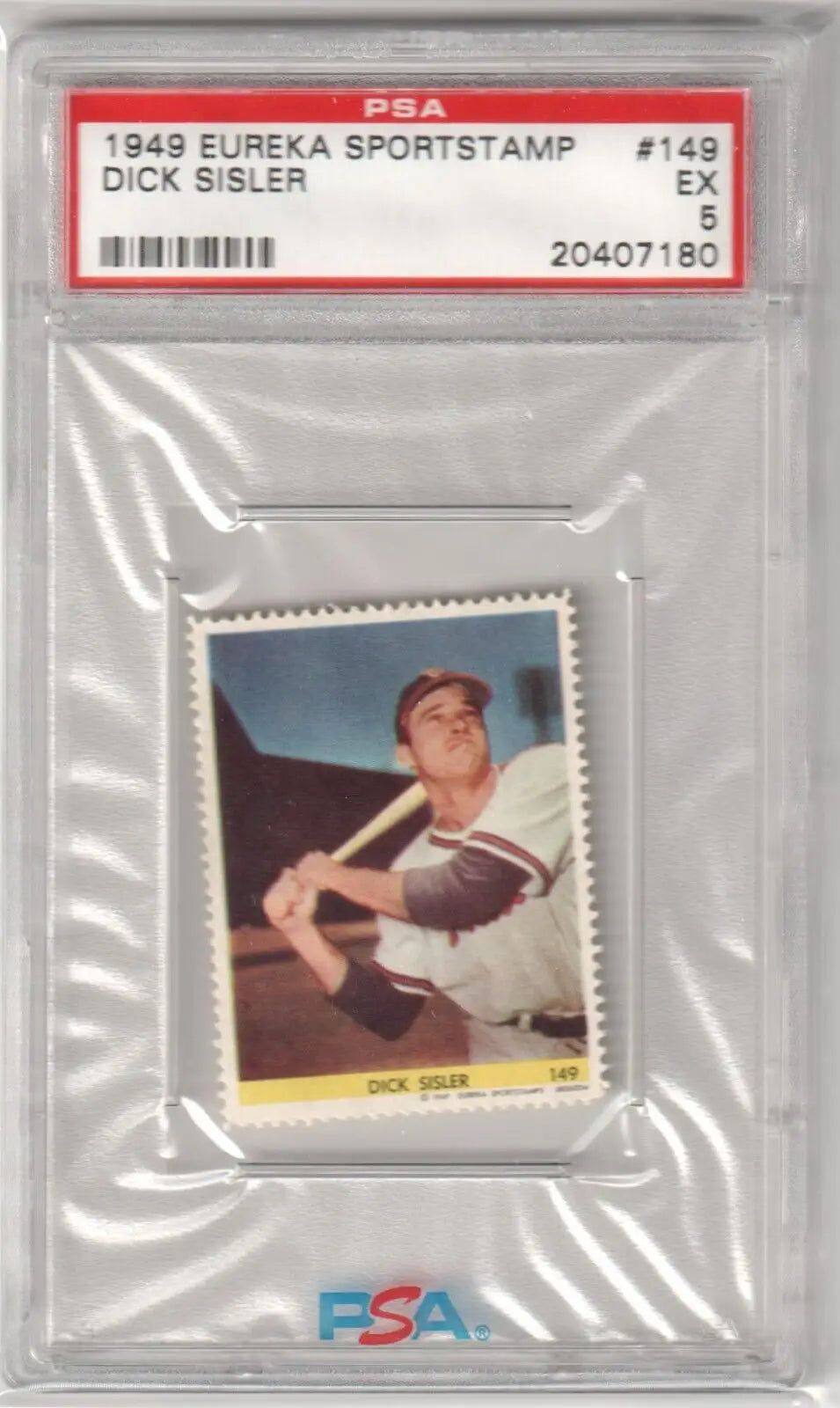 Graded 1949 Dick Sisler baseball stamp from Columbia Hobby available on ESPN 2K Sports