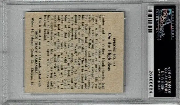 Dick Tracy Caramels R41 Trading Card On the High Seas #143 PSA 6 for collectors