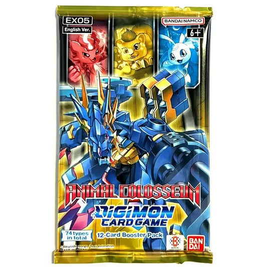 Booster pack featuring Digimon characters from Digimon TCG Animal Colosseum