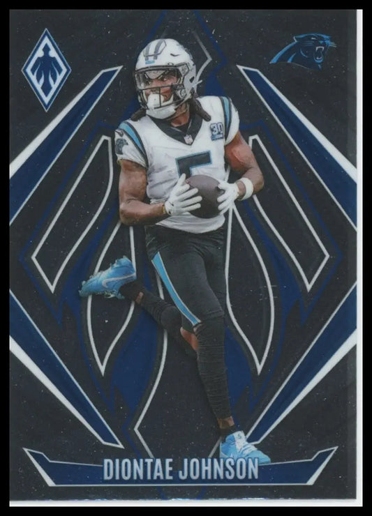 Football trading card of Diontae Johnson in Carolina Panthers uniform from Panini Phoenix 2024