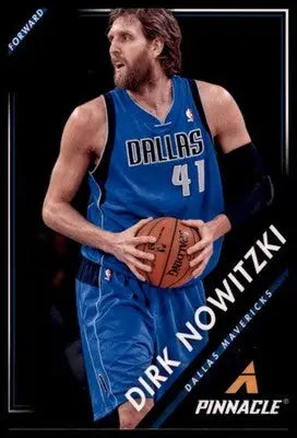Basketball card featuring Dirk Nowitzki from 2013-14 Pinnacle Dallas Mavericks