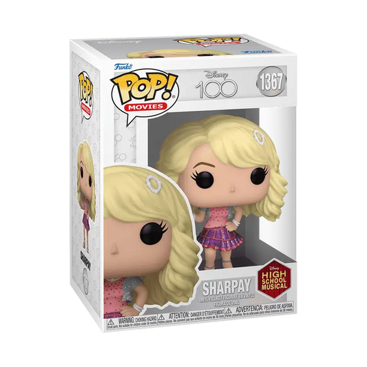 Disney 100 High School Musical Sharpay Funko Pop vinyl figure in pink and purple outfit