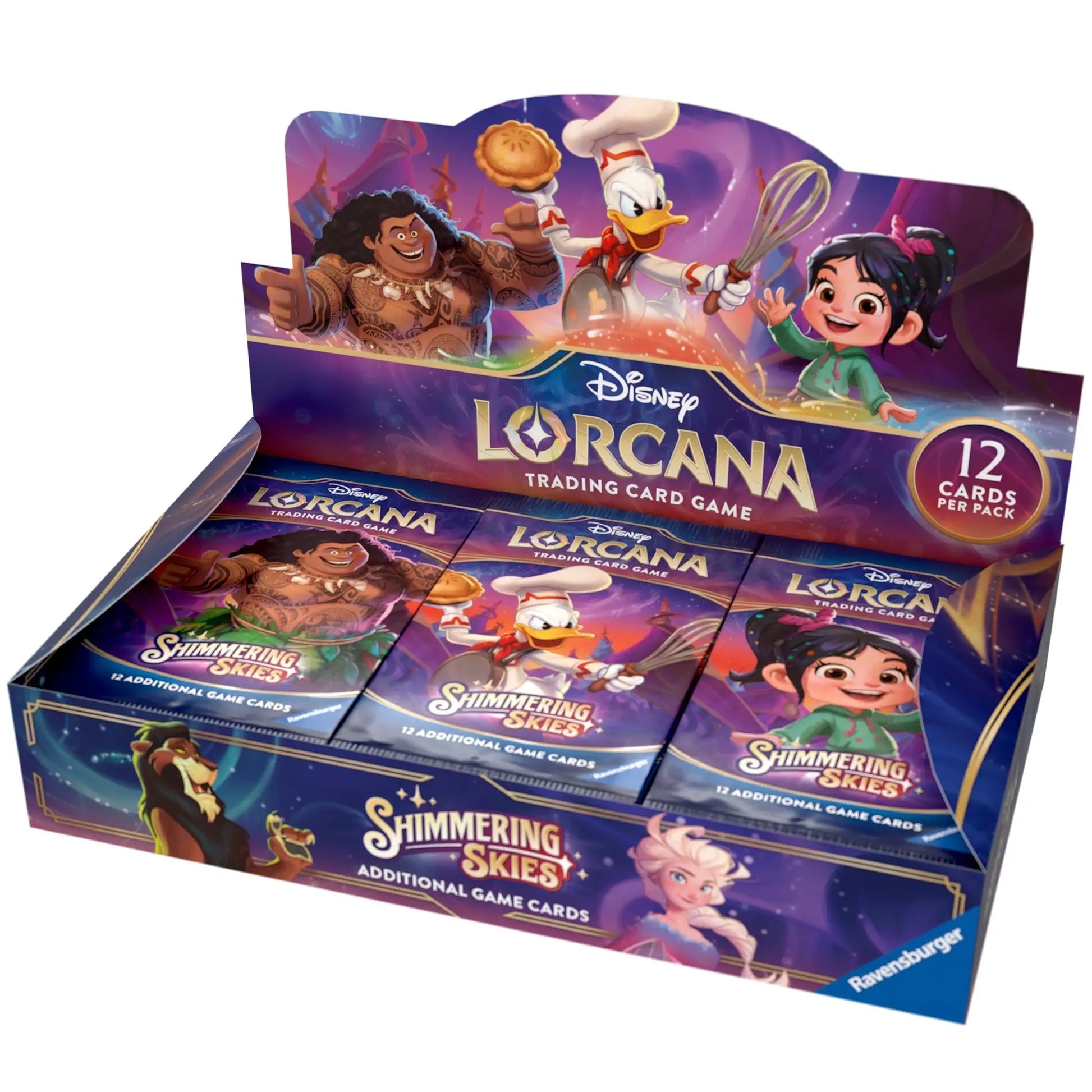 Disney Lorcana TCG Shimmering Skies Booster Box display with Wreck-It Ralph artwork