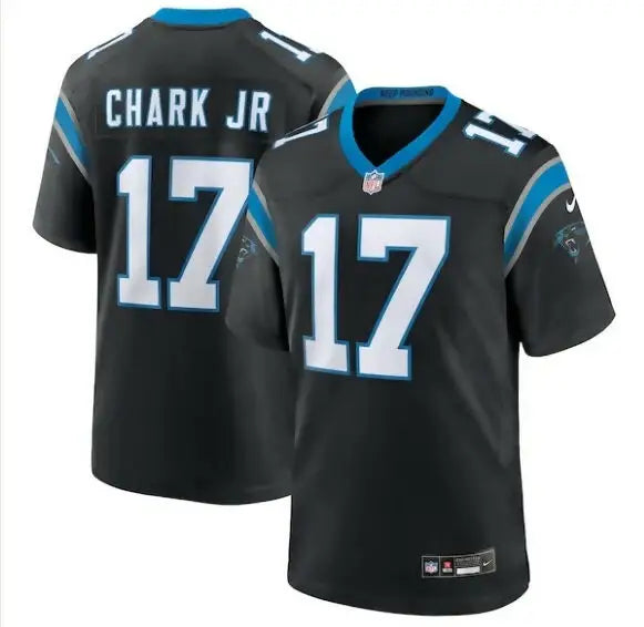 Black DJ Chark Jr Carolina Panthers Nike Game Jersey with CHARK JR and number 17