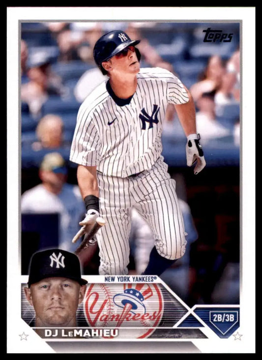 DJ LeMahieu baseball card from 2023 Topps series featuring New York Yankees player