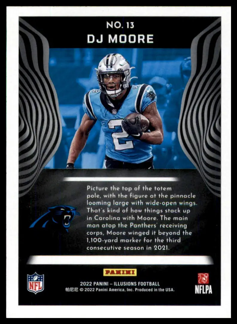 DJ Moore football card from Panini Illusions 2022 Panini Illusions Retail Carolina Panthers