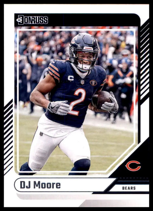 DJ Moore 2024 Donruss football card featuring Chicago Bears player on a collectible card