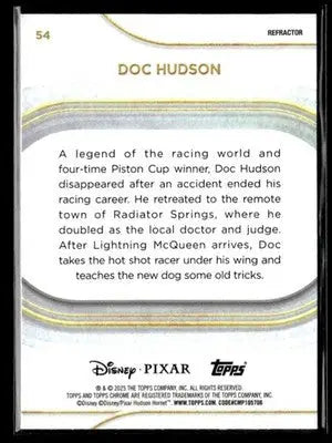 ? Doc Hudson — 2025 Topps Chrome Disney Refractor #54 ? - Trading Card