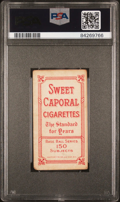 Vintage Doc White T206 Sweet Caporal cigarette card in graded protective case