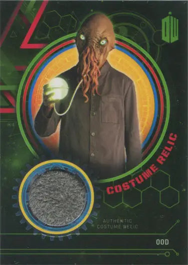 Alien creature with octopus head in a shirt holding a sphere on Doctor Who trading card