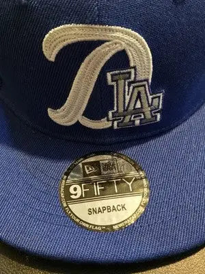 Blue baseball cap with LA embroidered logo, Roki Sasaki, Era 9FIFTY Snapback
