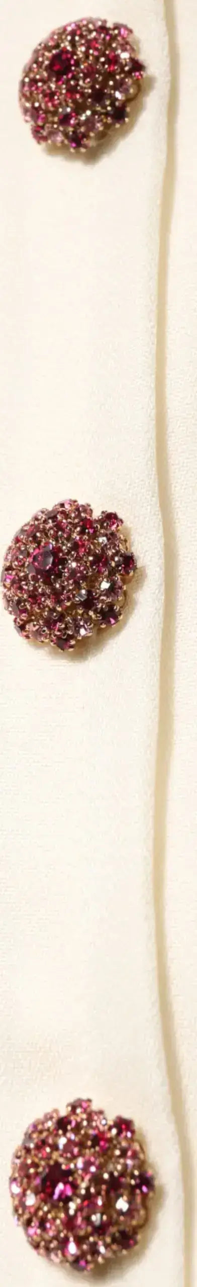 Sparkling deep red garnet clusters on DOLCE & GABBANA Amalfi mini dress