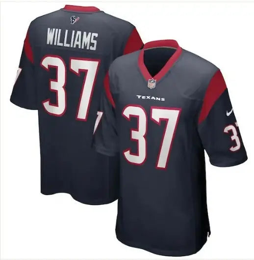 Dark blue and red Domanick Williams Houston Texans Nike game retired player jersey with number 37