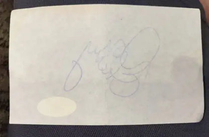 Autographed white card from Don Cherry Signed Cut Boston Bruins Hockey trading card