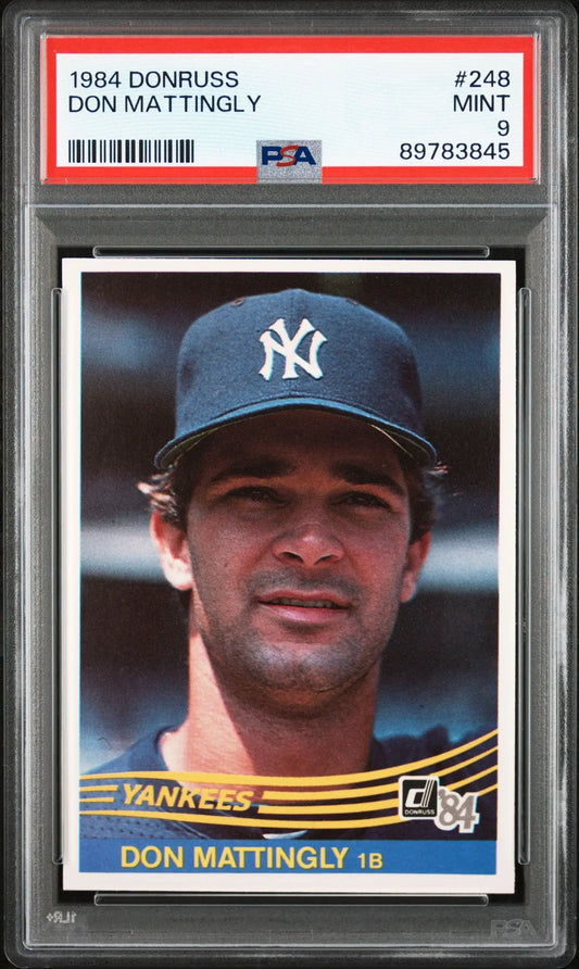 Graded Don Mattingly baseball card 1984 Donruss #248 PSA 9 Mint